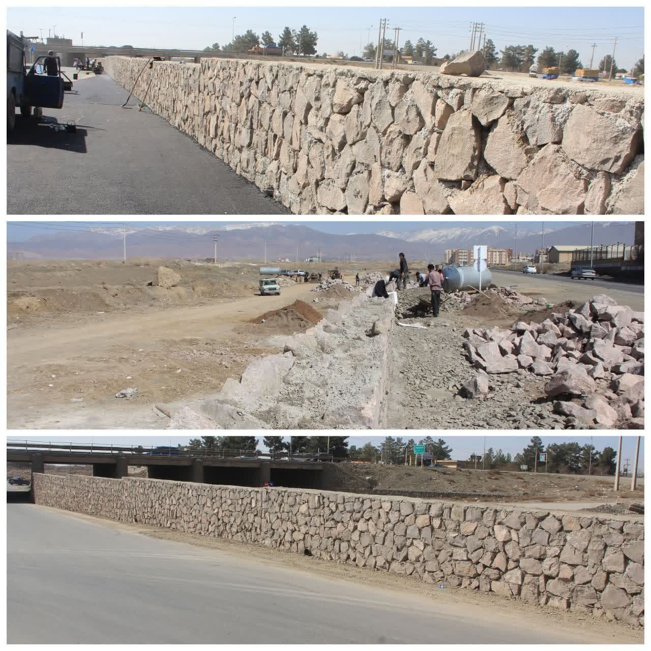 دیوار ساحلی در ابتدای بلوار شهید سلیمانی به طول ۳۵۰ متر و ارتفاع  سه ونیم متر اجرا شد